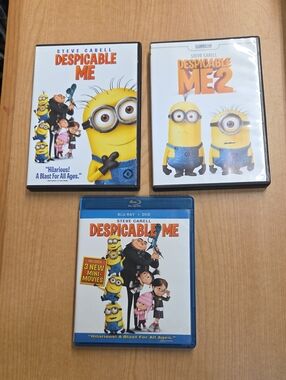 Despicable Me #1 And #2 Dvd And #1 Blu-ray Lot Of 3